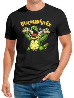 Herren T-Shirt Fasching Karneval - Bier Spruch T-Rex -Kostüm-Ersatz Verkleidung Last Minute Faschingskostüme Männer Funshirt Moonworks®