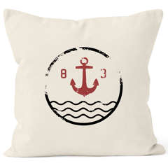Kissenbezug Anker Vintage Kissenhülle Dekokissen 40x40 Baumwolle Autiga®