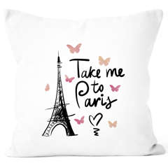 Kissenbezug Kissen-Hülle Deko-Kissen Take me to Paris Autiga®