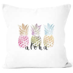 Kissenbezug Aloha Ananans Pineapple Kissenhülle Dekokissen 40x40 Baumwolle Autiga®