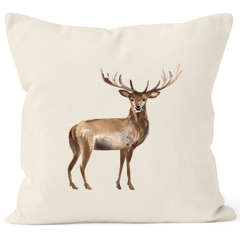 Kissenbezug Weihnachten Winter Hirsch Elch Geweih Watercolor Deer Weihnachtskissen Vintage Autiga® Baumwolle