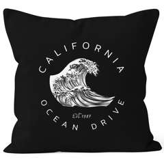 Kissenbezug Welle Wave California Ocean Drive Surf Summer Kissen-Hülle Deko-Kissen Autiga®