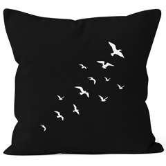 Kissenbezug Vögel Birds Fly Kissen-Hülle Deko-Kissen 40x40 Baumwolle Autiga®