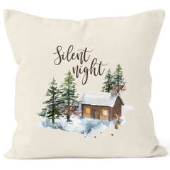 Kissenbezug Weihnachtskissen Weihnachten Winter Schnee Silent Night Christmas Autiga®