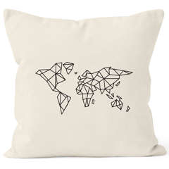 Kissenbezug Weltkarte World Map Low Polygon Autiga®
