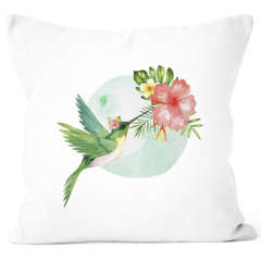 Kissenbezug Kolibri Vogel Tropical Summer Jungle Paradise Hummingbird quadratisch Baumwolle Autiga®