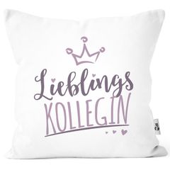 Kissenbezug Kissenhülle Schriftzug Lieblings Kollegin/Nachbarin mit Kronemotiv Geschenk Lieblingsperson Moonworks®