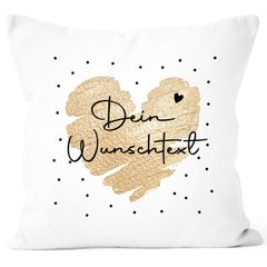 Kissen-Bezug Herz Punkte Dein Wunschtext personalisierbar Kissen-Hülle personalisierte Geschenke Dekokissen SpecialMe®