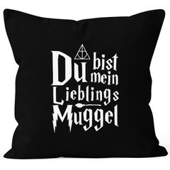Kissen-Bezug Du bist mein Lieblings-Muggel Valentinstag Geschenk Liebe Spruch Kissen-Hülle Deko-Kissen Baumwolle MoonWorks®