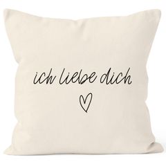 Kissenbezug Kissenhülle Ich liebe Dich Liebe Love Geschenk Deko-Kissen Baumwolle MoonWorks®