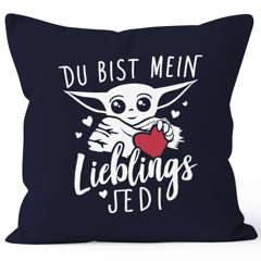 Kissenbezug mit Spruch Du bist mein Lieblingsjedi Herz Geschenk Freundin Freund Lieblingskollegin Moonworks®