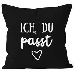 Kissen-Bezug Valentinstag Liebe Ich du passt Kissen-Hülle Deko-Kissen Baumwolle MoonWorks®