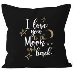 Kissenbezug für Freund, I love you to the moon and back Geschenk Liebe Moonworks