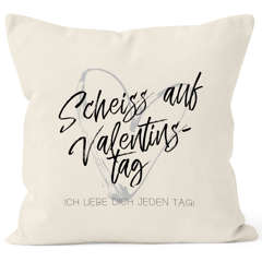 Kissen-Bezug Valentinstagsgeschenk Liebe Scheiß auf Valentinstag Ich liebe dich jeden Tag Kissen-Hülle Deko-Kissen Baumwolle MoonWorks®
