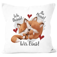 Kissenbezug Spruch Ich Deins Du Meins Wir Eins Geschenk Liebe Valentinstag Jahrestag Fuchs SpecialMe®
