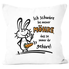 Kissenbezug Liebe Lustig Ich schwöre bei mener Möhre Hase witzige Geschenke Valentinstag Jahrestag Moonworks®