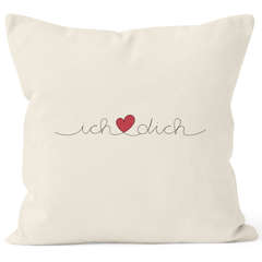 Kissen-Bezug Ich Liebe Dich Valentinstag Geschenk Schriftzug Kissen-Hülle Deko-Kissen Baumwolle MoonWorks®