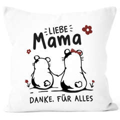 Kissen-Bezug Liebe Mama Danke für alles Geschenk Muttertag Geburtstag Bär Strichzeichnung SpecialMe®