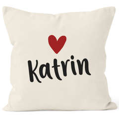 Kissen-Bezug mit Namen und Herz personalisierbares Motiv individuelles Geschenk Liebe beste Freundin SpecialMe®