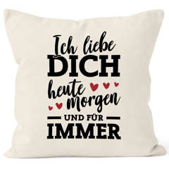Kissen-Bezug Ich liebe dich heute morgen und für immer Geschenk Valentinstag Jahrestag Herz Moonworks®