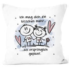 Kissen-Bezug Liebe Ich mag dich ein bisschen mehr als geplant Spruch Verliebt Herz Geschenk Valentinstag SpecialMe®