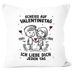 Kissen-Bezug Liebes-Geschenk personalisiert Mann Frau Valentinstag Spruch Lustig Ich liebe Dich jeden Tag SpecialMe®