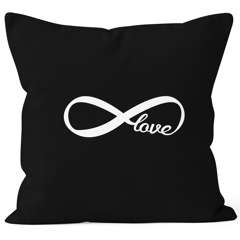 Kissenbezug Infinity Symbol Forever Love Liebe Endless Kissen-Hülle Deko-Kissen 40x40 Baumwolle MoonWorks®