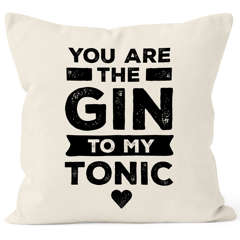 Kissen-Bezug You are the Gin to my Tonic Spruch Liebe Liebeserklärung Geschenk Valentinstag Weihnachten Moonworks®