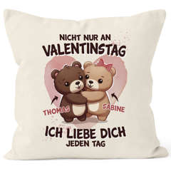 Kissen-Bezug Geschenk Valentinstag Mann Frau personalisiert Paar mit Namen Ich liebe Dich Spruch SpecialMe®