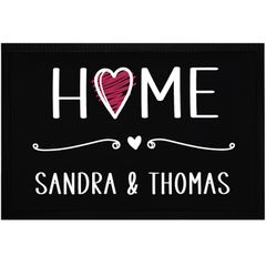 Fußmatte mit Namen personalisiert Schriftzug Home Herz Zuhause Paare Familie rutschfest & waschbar SpecialMe®