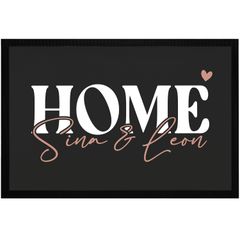 Fußmatte  Home Paar Pärchen Geschenk personalisiert mit Namen zum Einzug Wohnung Valentinstag rutschfest & waschbar SpecialMe®