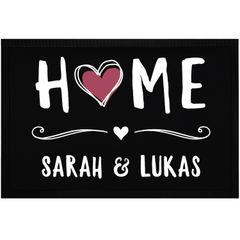 Fußmatte personalisiert mit Namen für Paare Familie Home Herz Willkommen Zuhause rutschfest & waschbar SpecialMe®