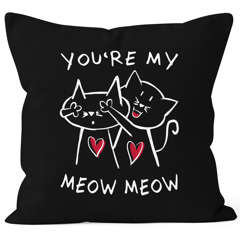 Kissenbezug  Liebe Katze Spruch You are my Meow Meow lustiges Valentinstag-Geschenk Jahrestag Moonworks®