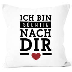 Kissen-Bezug Spruch Liebe Liebeserklärung Ich bin süchtig nach dir Herz Geschenk Verliebte Jahrestag Moonworks®