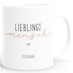 Kaffee-Tasse Lieblingsmensch Herz personalisiert mit Namen Geschenk Liebe Freundschaft Frau Freundin SpecialMe®