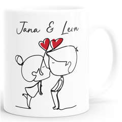 Kaffee-Tasse Liebe Herz personalisiert mit Namen Geschenk Jahrestag Valentinstag Paare Mann Frau SpecialMe®