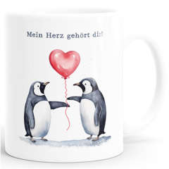 Kaffee-Tasse Spruch Geschenk Liebe Mein Herz gehört Dir Luftballon Geschenkidee Mann Frau Valentinstag SpecialMe®
