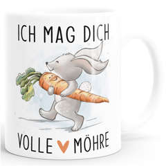 Kaffee-Tasse Ich mag dich volle Möhre Hase Herz Geschenk Liebe  Partner Jahrestag Valentinstag SpecialMe®