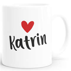 Kaffeetasse mit Namen und Herz personalisierbares Motiv individuelles Geschenk Liebe beste Freundin SpecialMe®