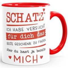 Kaffee-Tasse Schatz ich habe versucht für dich das beste Geschenk zu finden Geschenkidee Weihnachten Geburtstag Valentinstag Moonworks®