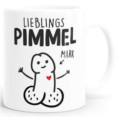 Kaffee-Tasse Lieblingspimmel mit Name Penis personalisierte Geschenke Valentinstag Liebe Mann Freund Moonworks®