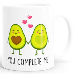 Kaffee-Tasse Geschenk-Tasse Liebe Avocado You complete me Valentinstagsgeschenk MoonWorks®