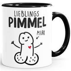 Kaffee-Tasse Lieblingspimmel mit Name Penis personalisierte Geschenke Valentinstag Liebe Mann Freund Moonworks®