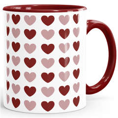 Kaffee-Tasse Herz-Muster Herzchen bunt Geschenk liebe Menschen Geburtstag Weihnachten Valentinstag Moonworks®