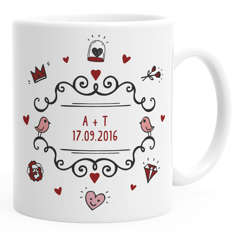 personalisierte Kaffeetasse Name und Datum Initialen oder Wunschtext anpassbarer Text individuelle Geschenke SpecialMe®