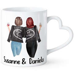Tasse Beste Freundin personalisiert persönliche Geschenke Freundschaft Frauen Best Friends mit Herz-Henkel SpecialMe®