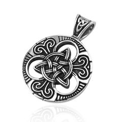 Anhänger Keltischer Knoten Triquetra Edelstahl Halskette Lederkette Herren Damen Dreiecksknoten Celtic