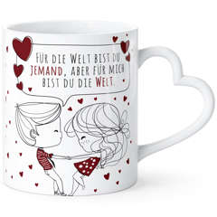 Tasse mit Herz-Henkel personalisierbar Sprüche Liebe Pärchen mit Liebesbotschaft persönliches Geschenk für Partner, Verliebte, Paare SpecialMe®