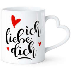 Tasse mit Herz-Henkel Liebeserklärung ich liebe dich Geschenk Valentinstag Jahrestag Weihnachten Mann/Frau/Partner SpecialMe®