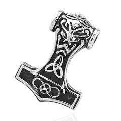 Anhänger Thors Hammer Wikinger Keltisch Edelstahl Halskette Lederkette Kugelkette Gothic Herren Damen